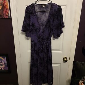 Wax Poetic Purple Spider Web Wrap Dress